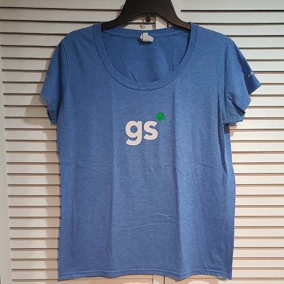 Girl Scouts Women's Blue Short Sleeve Tee EUC  PTP 21 - Picture 1 of 5